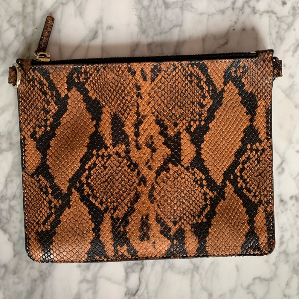 Theory Snakeskin Clutch